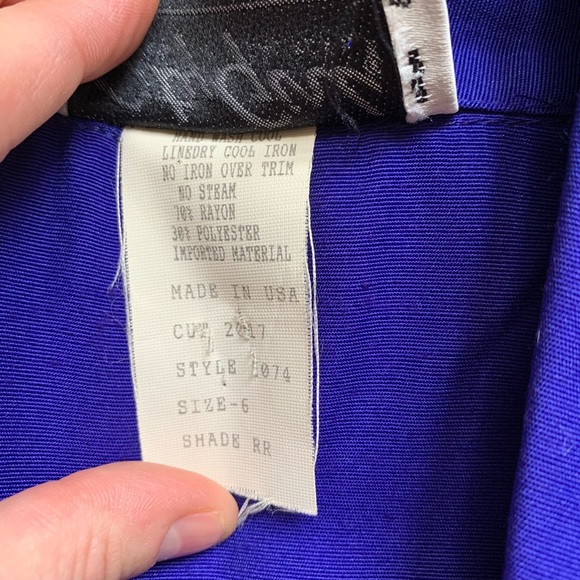 Vtg 80’s City Girl Blue Rainbow Cropped Blazer 6 - Picture 9 of 14